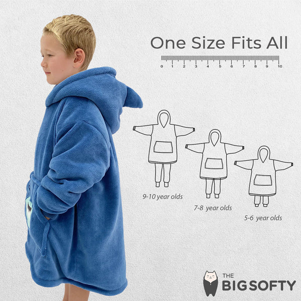 Kids Blanket Hoodie | Age 4-10 | Grey Bear