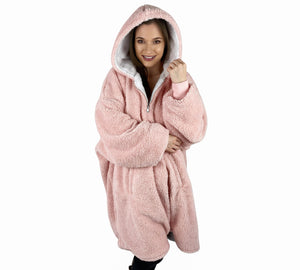 Teddy Fleece | Oversized Blanket Hoodie | Blush Pink